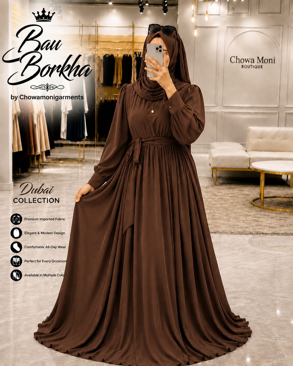 Premium Dubai Cherry Bow Burkha